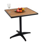 Table de jardin hwc - j95, table de balcon table de bistrot, gastronomie aluminium aspect bois noir, ...
