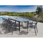 Table de jardin milos extensible en aluminium pour 8 / 10 personnes Table de jardin milos extensible en aluminium pour 8 / 10 personnes