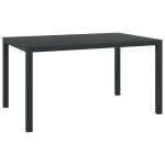 Table de jardin structure aluminium rsistante aux intempries avec wpc noir 150x90x74 cm