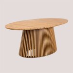 Table de jardin ovale 200x110 cm en bois d'acacia mura acacia rustique marron