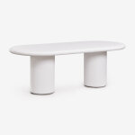 Table de jardin ovale 220x100 cm en ciment namara
