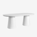 Table de jardin ovale 220x95 cm en ciment noemi