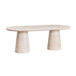 Table de jardin ovale 220x95 cm en ciment noemi