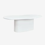 Table de jardin ovale 230x130 cm en ciment de vaduz blanc Table de jardin ovale 230x130 cm en ciment de vaduz blanc