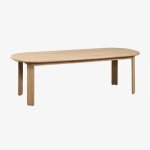 Table de jardin ovale 240x100 cm en bois d'acacia uleno acacia marron clair
