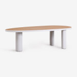 Table de jardin ovale 260x110 cm en aluminium et bois de teck taneli bois de teck