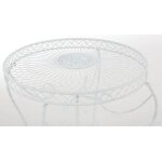 Table de jardin avec plateau rond en m�tal blanc