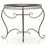 Table de jardin avec plateau rond en m�tal bronze