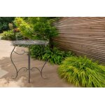 Table de jardin avec plateau rond en mtal bronze