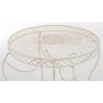 Table de jardin avec plateau rond en mtal crme antique