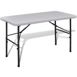 Table de jardin pliable 122 cm blanche en hdpe Table de jardin pliable 122 cm blanche en hdpe