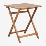 Table de jardin pliable carr�e en bois d'acacia (60x60 cm) delawer brun acacia