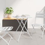 Table de jardin pliable vidaxl blanche 55x55x73 cm acier