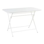 Table de jardin pliante 110 x 70 x 71 cm acier laqu� blanc helloshop26 03 0011033