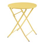Table de jardin pliante 71 x 62 cm jaune helloshop26 03 0011036