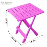 Table de jardin pliante adige - rose fuchsia - plastique - l 45 x p 43. 5 x h 50 cm Table de jardin pliante adige - rose fuchsia - plastique - l 45 x p 43. 5 x h 50 cm