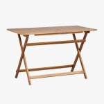 Table de jardin pliante rectangulaire en bois d'acacia (120x60 cm) delawer brun acacia