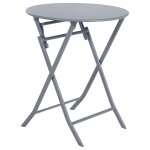 Table de jardin pliante ronde greensboro - 2 places - gris quartz Table de jardin pliante ronde greensboro - 2 places - gris quartz