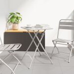 Table de jardin pliante vidaxl beige 55x55x73 cm acier