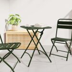 Table de jardin pliante vidaxl vert fonc 55x55x73 cm acier