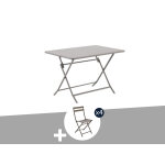 Table de jardin rectangle greensboro 110 x 70 cm caf� avec 4 chaises - hesp�ride