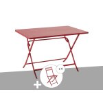 Table de jardin rectangle greensboro 110 x 70 cm groseille + 4 chaises - hespéride Table de jardin rectangle greensboro 110 x 70 cm groseille + 4 chaises - hespéride