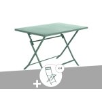 Table de jardin rectangle greensboro 110 x 70 cm olive avec 4 chaises - hespéride Table de jardin rectangle greensboro 110 x 70 cm olive avec 4 chaises - hespéride