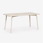 Table de jardin rectangulaire 160x90 cm en acier florida tapioca beige