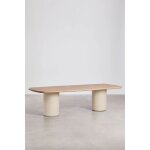 Table de jardin rectangulaire 270x110 cm en bois d'acacia bogota acacia marron clair beige tapioca