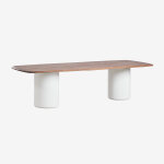 Table de jardin rectangulaire 270x110 cm en bois d'acacia leighton brun acacia fonc� blanc brillant