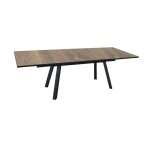 Table de jardin rectangulaire agra plateau a lames fundermax® graphite / wood 180 / 230 / 280 cm Table de jardin rectangulaire agra plateau a lames fundermax® graphite / wood 180 / 230 / 280 cm