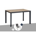 Table de jardin rectangulaire alu evasion 4 places effet bois + 4 fauteuils piazza - hespéride Table de jardin rectangulaire alu evasion 4 places effet bois + 4 fauteuils piazza - hespéride
