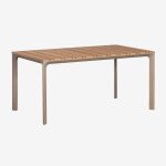 Table de jardin rectangulaire en aluminium et bois de teck (160x90 cm) katiana brun moka Table de jardin rectangulaire en aluminium et bois de teck (160x90 cm) katiana brun moka