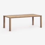 Table de jardin rectangulaire en aluminium et bois de teck sirka moka brown 220 x 100 cm