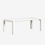 Table de jardin rectangulaire arnadine blanc gardenia 220 x 100 cm