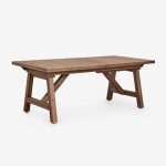 Table de jardin rectangulaire extensible 200 - 260 - 320x100 cm en bois d'acacia dubai brun acacia fonc� ...