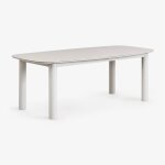 Table de jardin rectangulaire extensible 220 - 280x100 cm en c�ramique et aluminium zinti beige cr�me ...