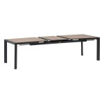 Table de jardin rectangulaire extensible alu evasion 8 / 10 places effet bois + 10 fauteuils piazza - ...