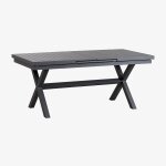 Table de jardin rectangulaire extensible en aluminium karena gris graphite 180 - 240 x 90 cm