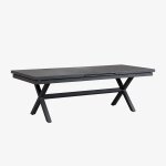 Table de jardin rectangulaire extensible en aluminium karena gris graphite 240 - 300 x 100 cm