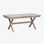 Table de jardin rectangulaire extensible en aluminium karena moka brown 180 - 240 x 90 cm