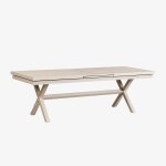 Table de jardin rectangulaire extensible en aluminium karena tapioca beige 240 - 300 x 100 cm