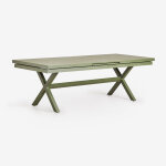 Table de jardin rectangulaire extensible en aluminium karena vert olive intense 240 - 300 x 100 cm