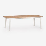 Table de jardin rectangulaire extensible en aluminium mareiran 240 - 300x100 cm blanc gardenia