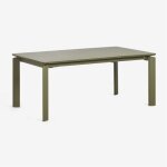 Table de jardin rectangulaire extensible en aluminium milenca 180 - 240 - 300x100 cm vert olive intense ...