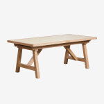 Table de jardin rectangulaire extensible en bois d'acacia dubai 200 - 260 - 320x100 cm tapioca beige
