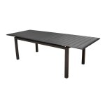 Table de jardin rectangulaire extensible louisiane en aluminium - graphite 187 / 247 cm