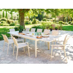 Table de jardin rectangulaire extensible rallonge coulissante alu evasion effet bois lin argile - 10 ...