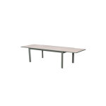 Table de jardin rectangulaire extensible rallonge coulissante alu evasion effet bois lin laurier - 10 ...