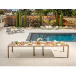 Table de jardin rectangulaire extensible roko, 3, 7 m, 6 rallonges, aspect teck - jardiline
